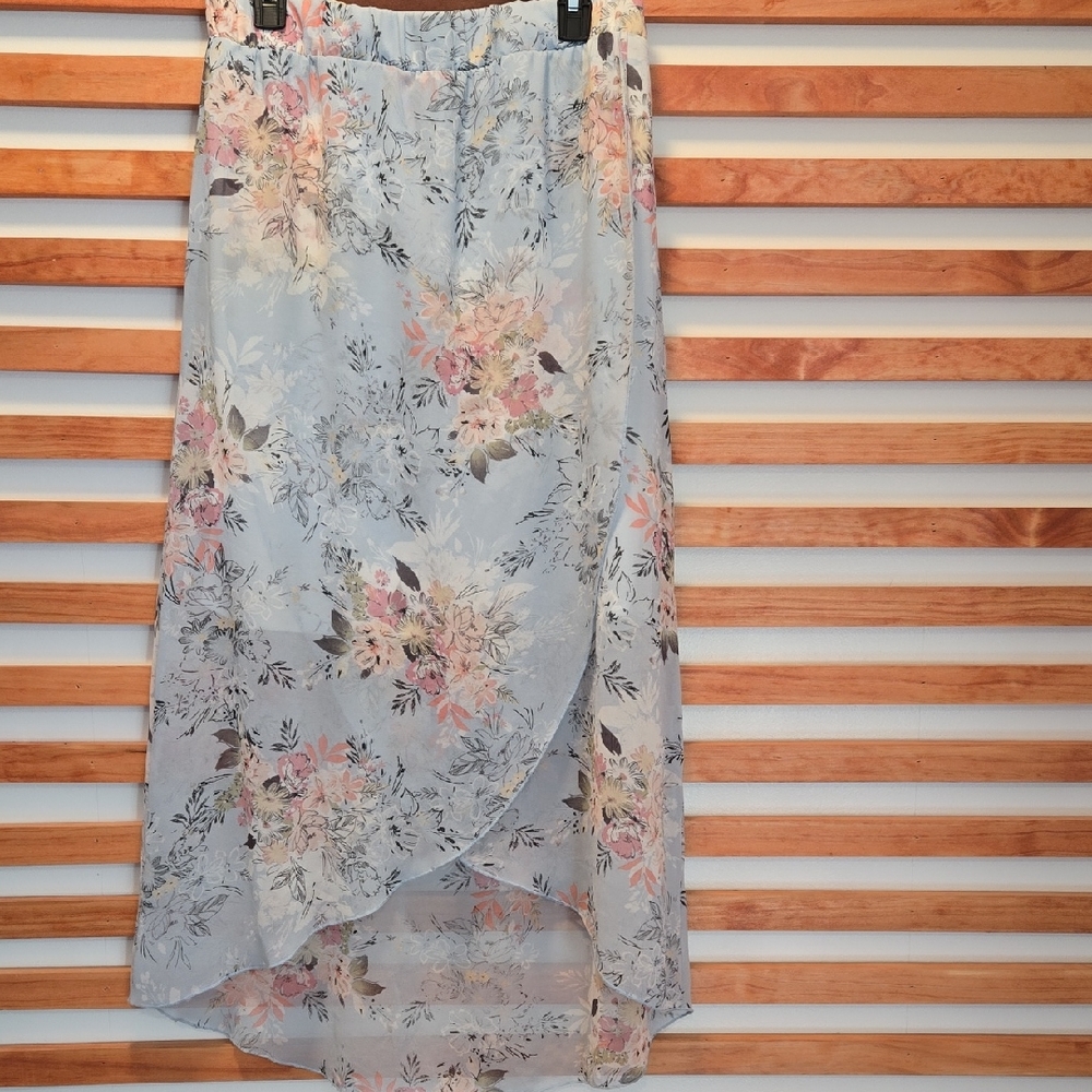 Renee C. Pastel‎ Floral High-Low Skirt: Size M
